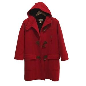 L.L. Bean Vibrant Red Hooded Utility Jacket
